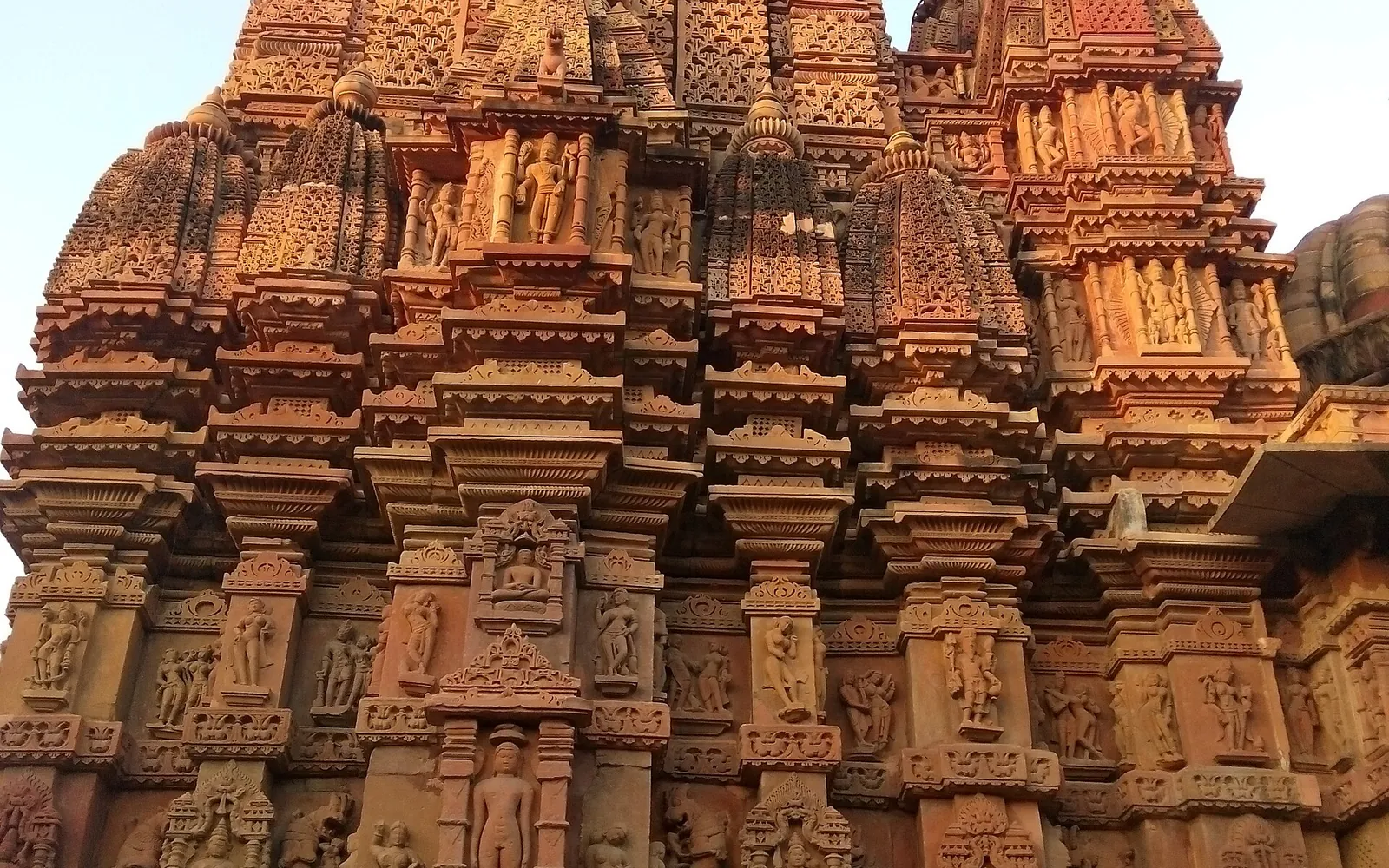 The carved spires of a Jain temple at Jhalrapatan in Jhalawar district